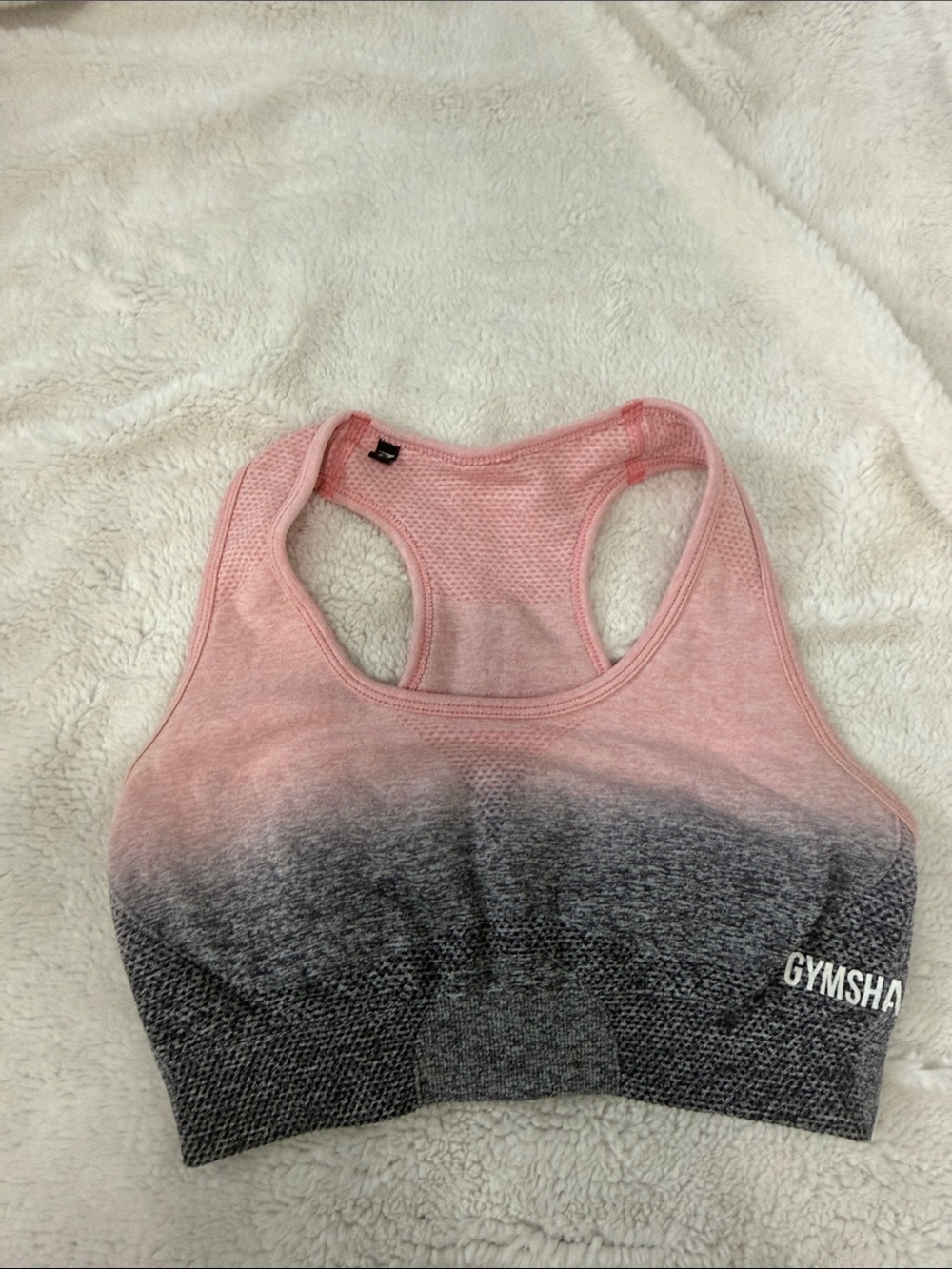 Gymshark Pink-to-Gray Ombre Seamless Racerback Bra